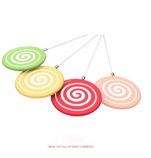 Amazon With Cable 10W Fast Charging Colorful Candy Wireless Quick Charger Qi Lollipop Wireless Mobile Charger For Iphone Samsung