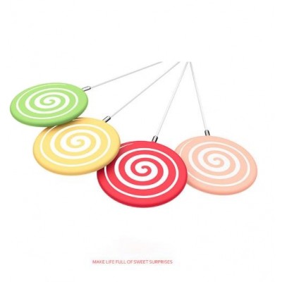 Amazon With Cable 10W Fast Charging Colorful Candy Wireless Quick Charger Qi Lollipop Wireless Mobile Charger For Iphone Samsung